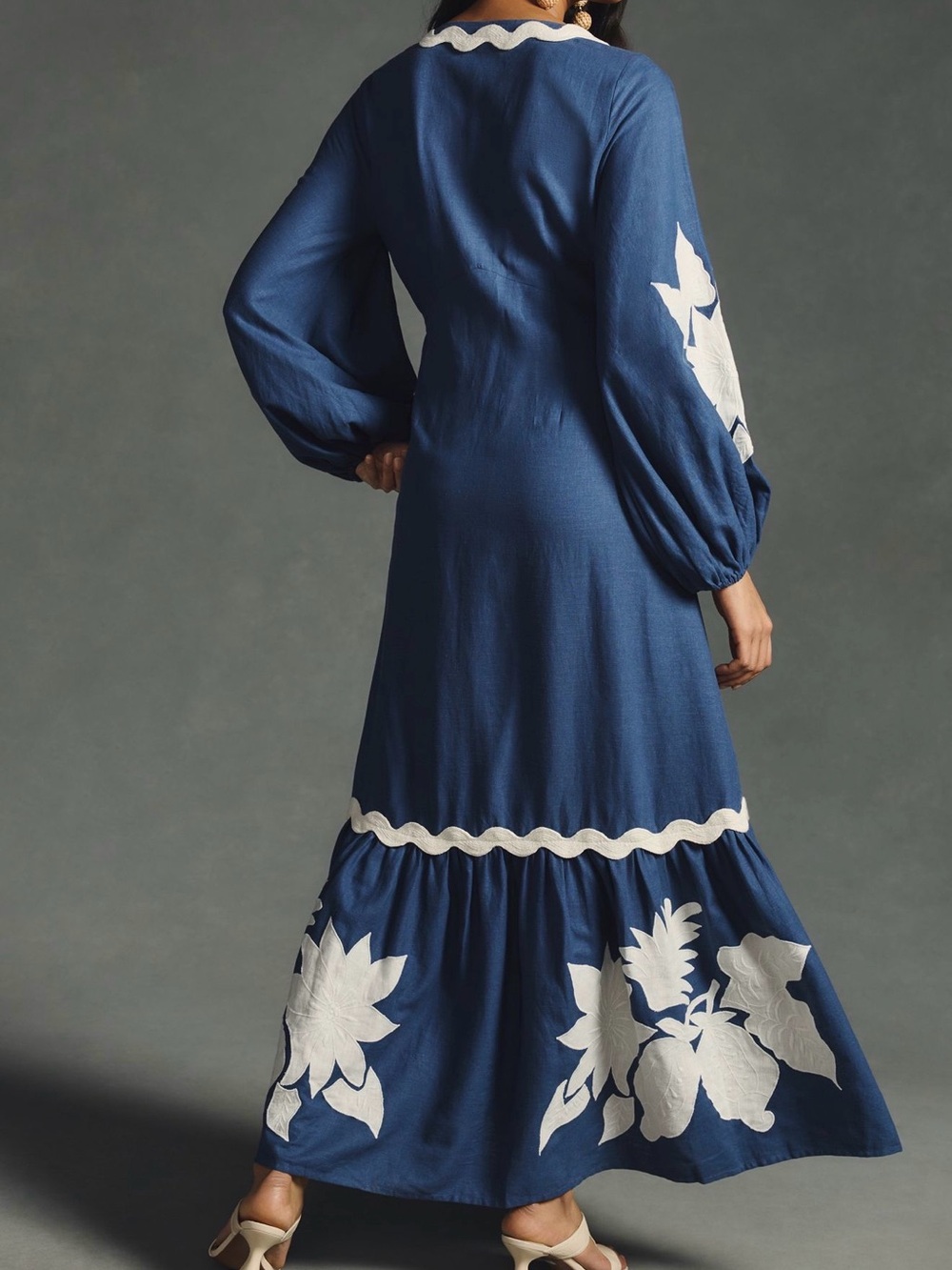 BNWT — Farm Rio Embroidered Long Sleeve Dress — Sz M - Picture 4 of 10